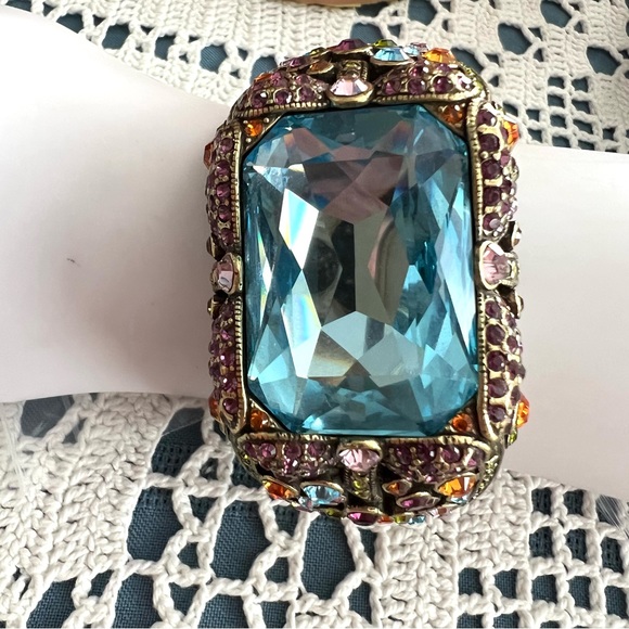 Heidi Daus “Dazzling Daimoselle” cuff bangle vintage bracelet EUC - Picture 1 of 10
